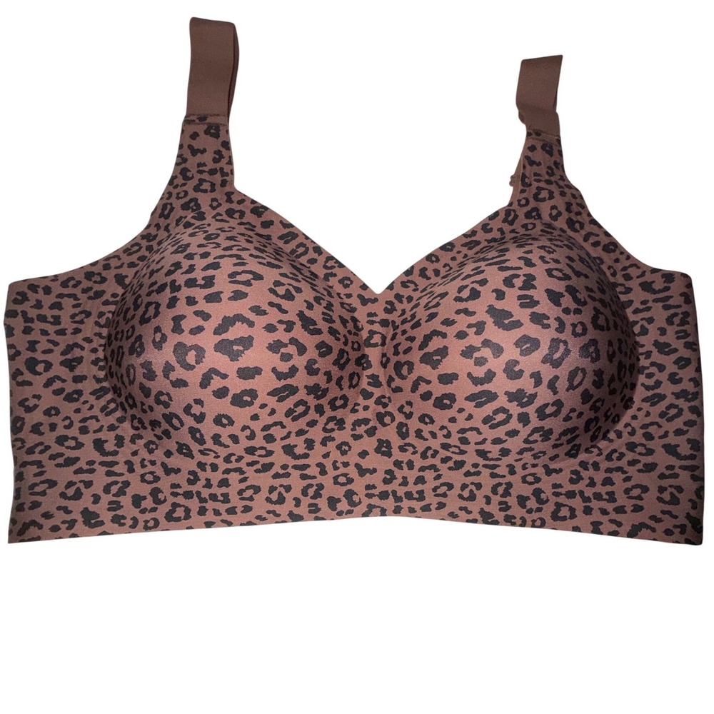 OEAK Wireless Comfort Bra Leopard Print Brown Seamless Support 3XL NWT